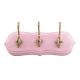 Pink Golden Small Wall Wooden Iron Hooks